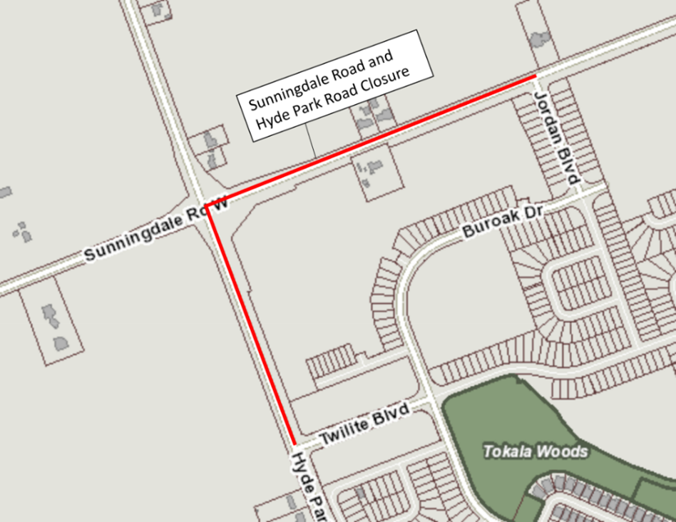 Road Closure Sunningdale Road between Hyde Park Road and Jordan